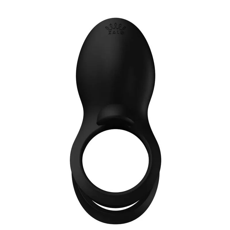Anneau pénien vibrant noir en silicone ergonomique avec télécommande, double stimulation clitoridienne et scrotale.