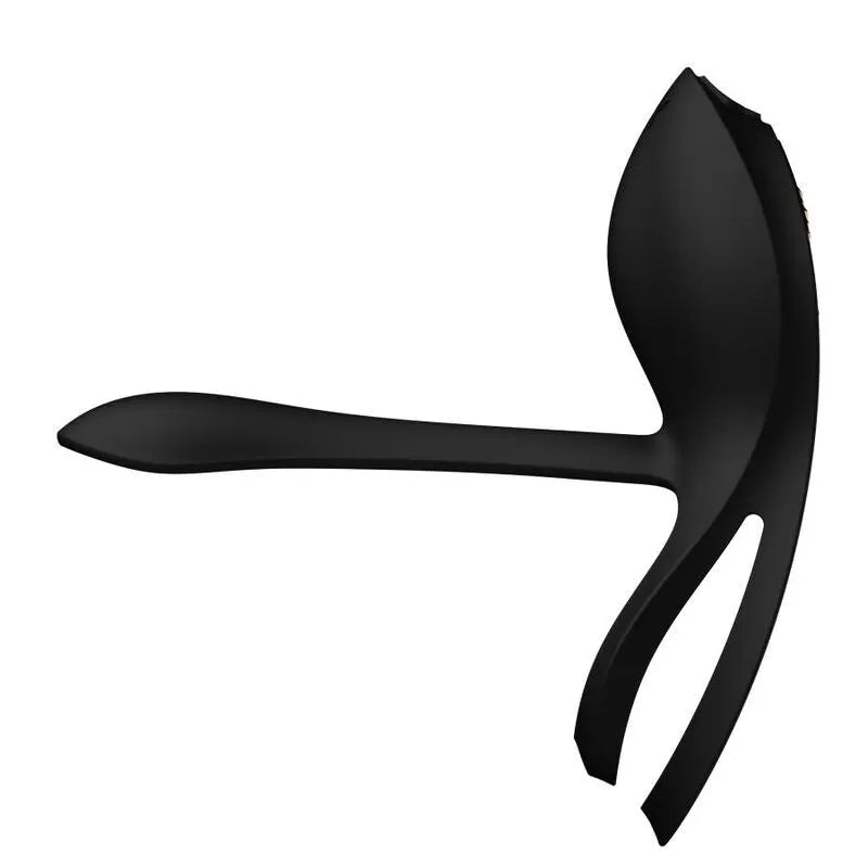 Anneau pénien vibrant noir en silicone ergonomique avec double stimulation, 8 modes, rechargeable USB, étanche.