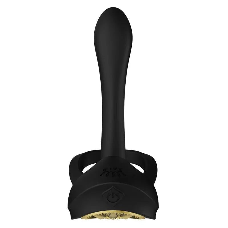 Anneau pénien vibrant noir en silicone, forme ergonomique, télécommande, modes vibration personnalisables, double stimulat...