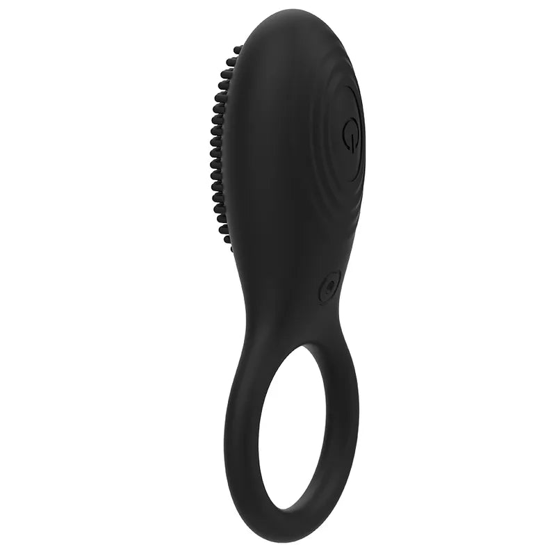 Anneau vibrant noir en silicone doux avec télécommande, design ergonomique, 10 modes de vibration, submersible IPX6.