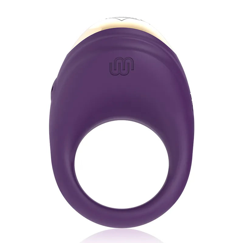 Anneau pénien vibrant violet, design ergonomique, stimulation clitoridienne, technologie connectée, silicone hypoallergéni...