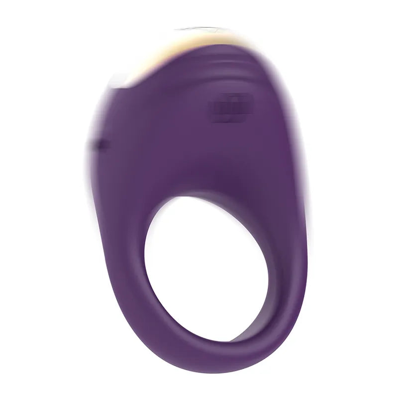 Anneau pénien vibrant luxe violet, design ergonomique, stimulation clitoridienne, technologie connectée, silicone hypoalle...