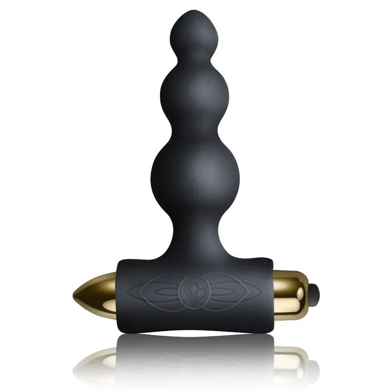 Anneau vibrant noir en silicone doux, forme ergonomique, détails dorés, pour couples, étanche, 7 fonctions de vibration.