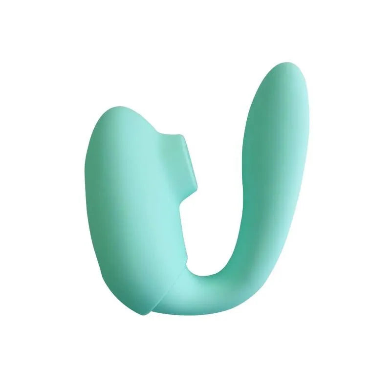 Anneau pénien vibrant Xocoon turquoise, ergonomique, stimulation clitoridienne, silicone hypoallergénique, étanche.