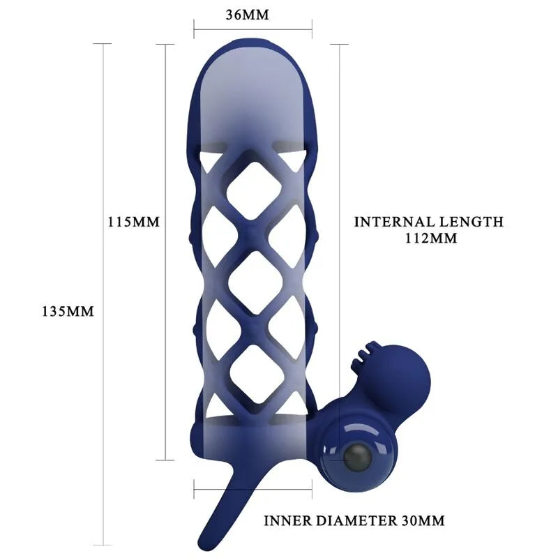 Anneau pénien vibrant bleu silicone, 10 fonctions, stimulateur clitoridien intégré, érection ferme, plaisir intense.