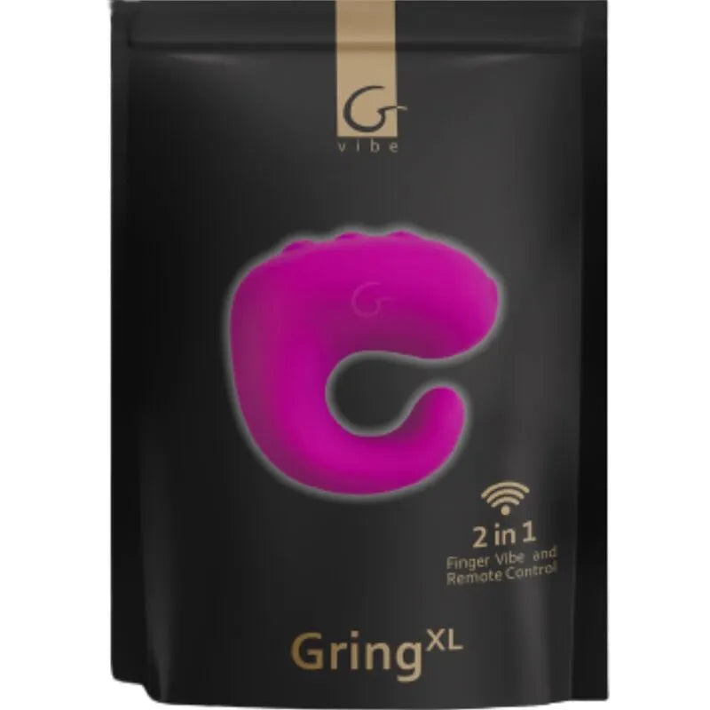 Anneau vibrant rose en silicone hypoallergénique, forme ergonomique, étanche, avec télécommande, sur fond noir.