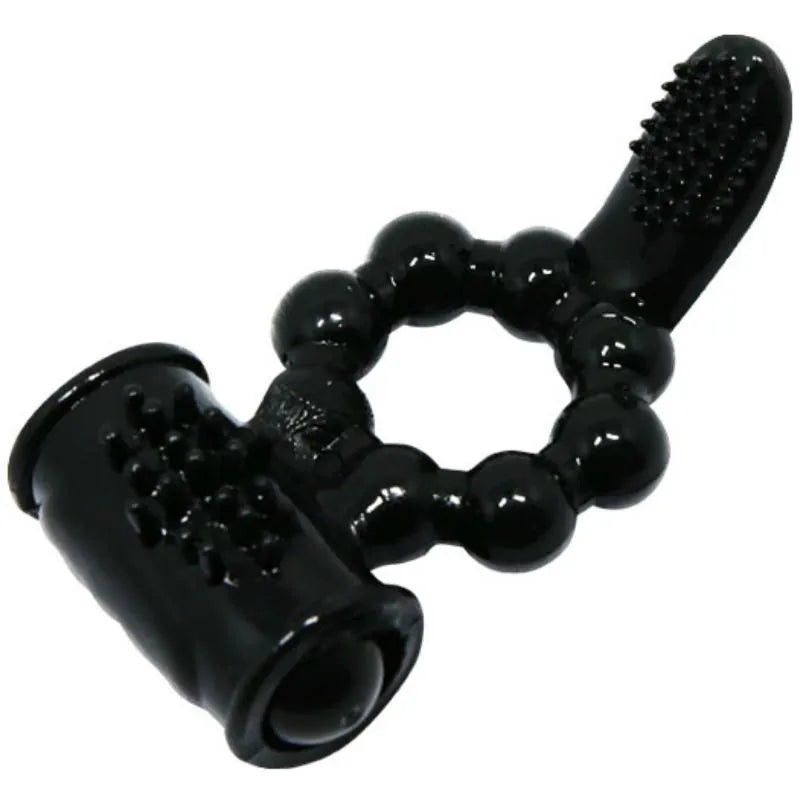 anneau vibrant silicone noir couples ergonomique stimulation clitoridienne puissant confortable durable tactile étanche piles incluses