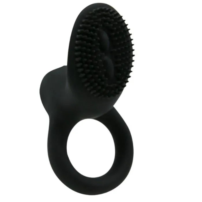 anneau vibrant silicone médical noir ergonomique ajustable stimulateur clitoridien intégré amélioration érection retard éjaculation discret confortable sécurisé piles