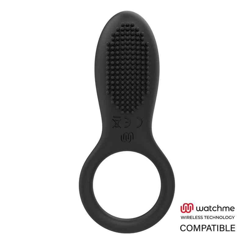 Anneau pénien vibrant noir en silicone, rechargeable USB, avec télécommande sans fil, pour stimulation clitoridienne.