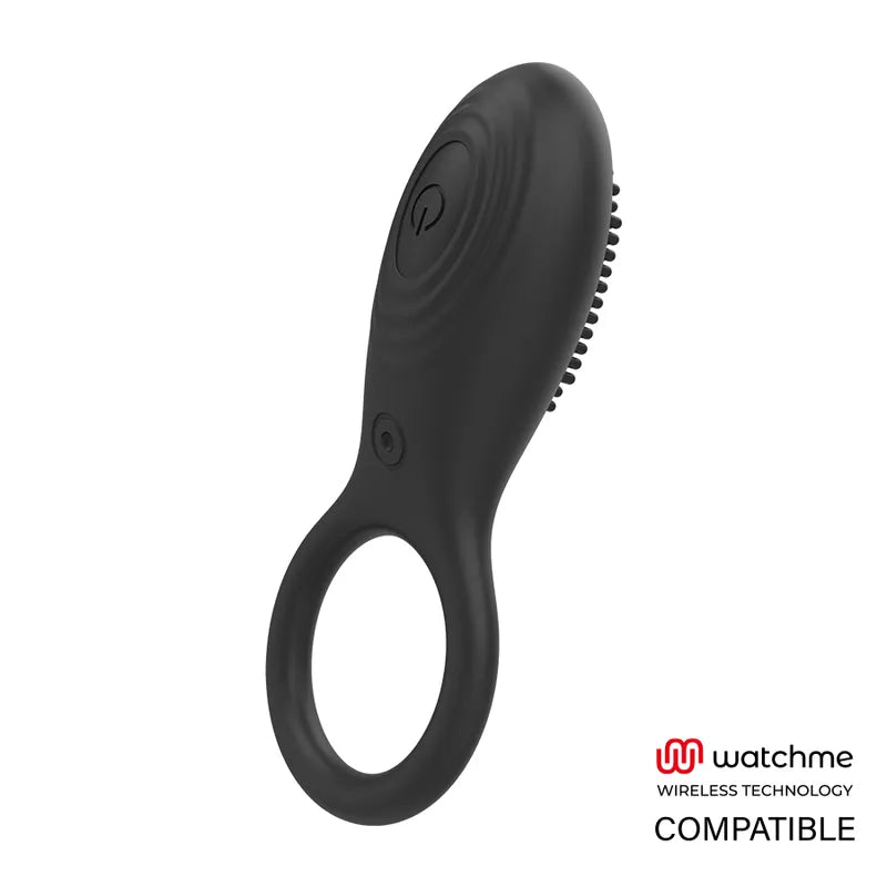 Anneau pénien vibrant noir en silicone, rechargeable USB, avec télécommande sans fil, stimulation clitoridienne.