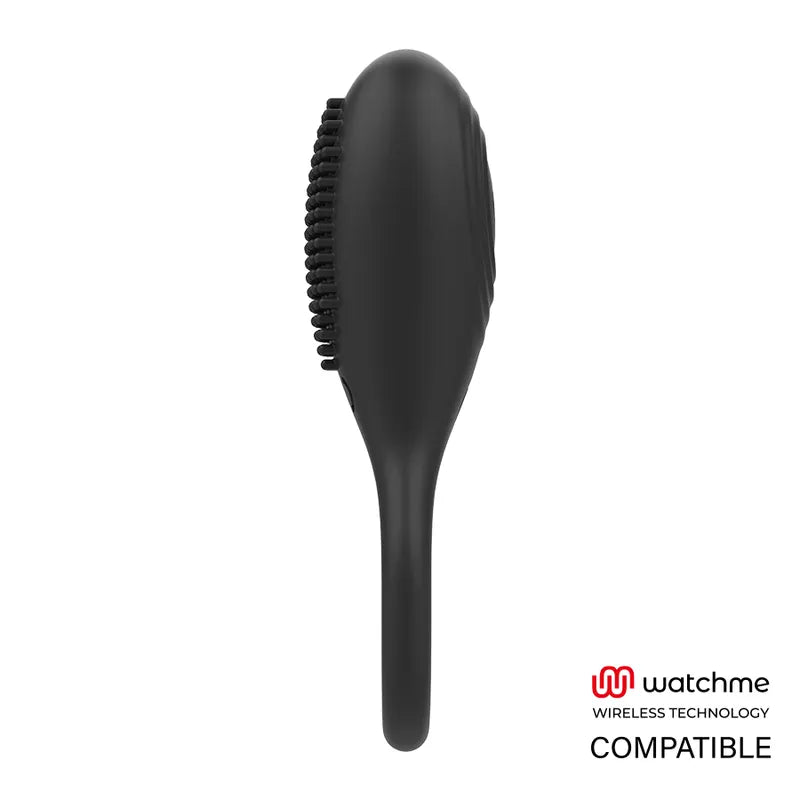 Anneau pénien vibrant noir en silicone, rechargeable USB, avec télécommande sans fil, compatible Watchme, étanche.