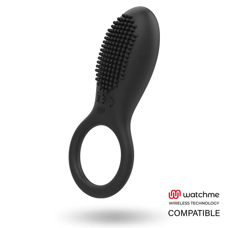 Anneau pénien vibrant noir en silicone, rechargeable USB, avec télécommande sans fil, stimulation clitoridienne.