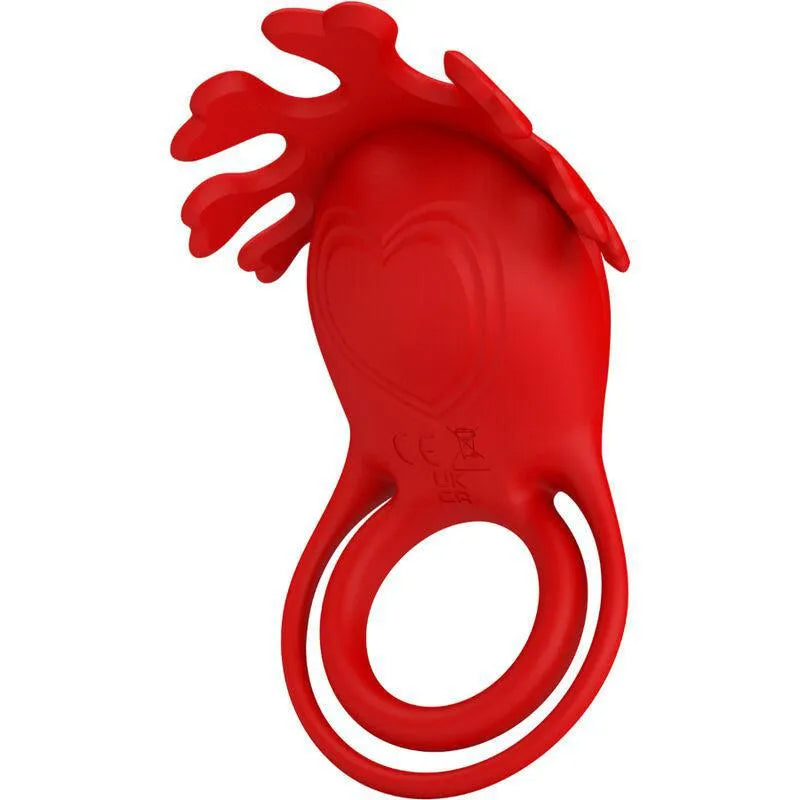 anneau pénien vibrant silicone rechargeable rouge ergonomique extensible doux sept modes vibrations léger compact discret performant stimulant