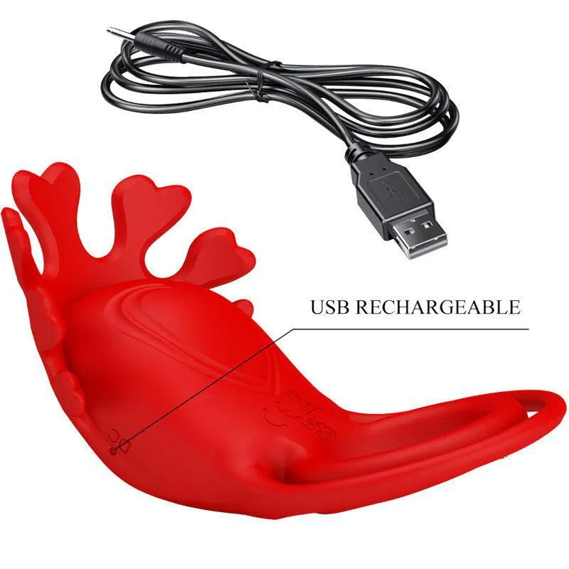 Anneau pénien vibrant rouge en silicone, ergonomique, avec câble USB, 7 modes de vibration, design discret et extensible.