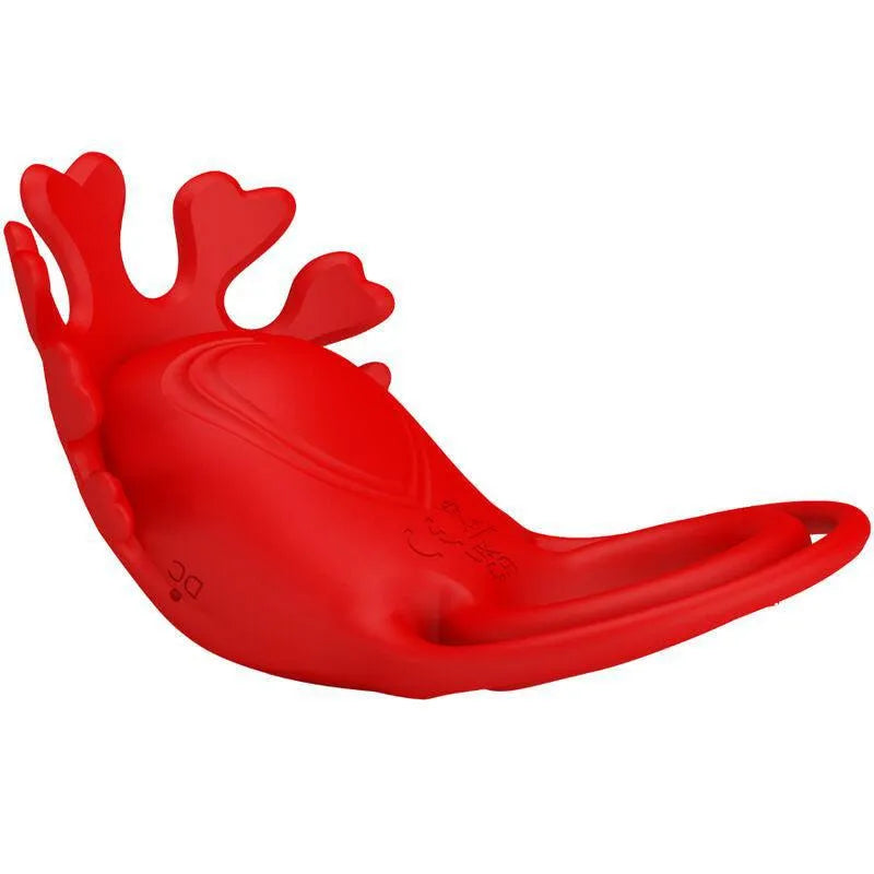 Anneau pénien vibrant rouge en silicone, ergonomique et extensible, avec motifs en relief et 7 modes de vibration.