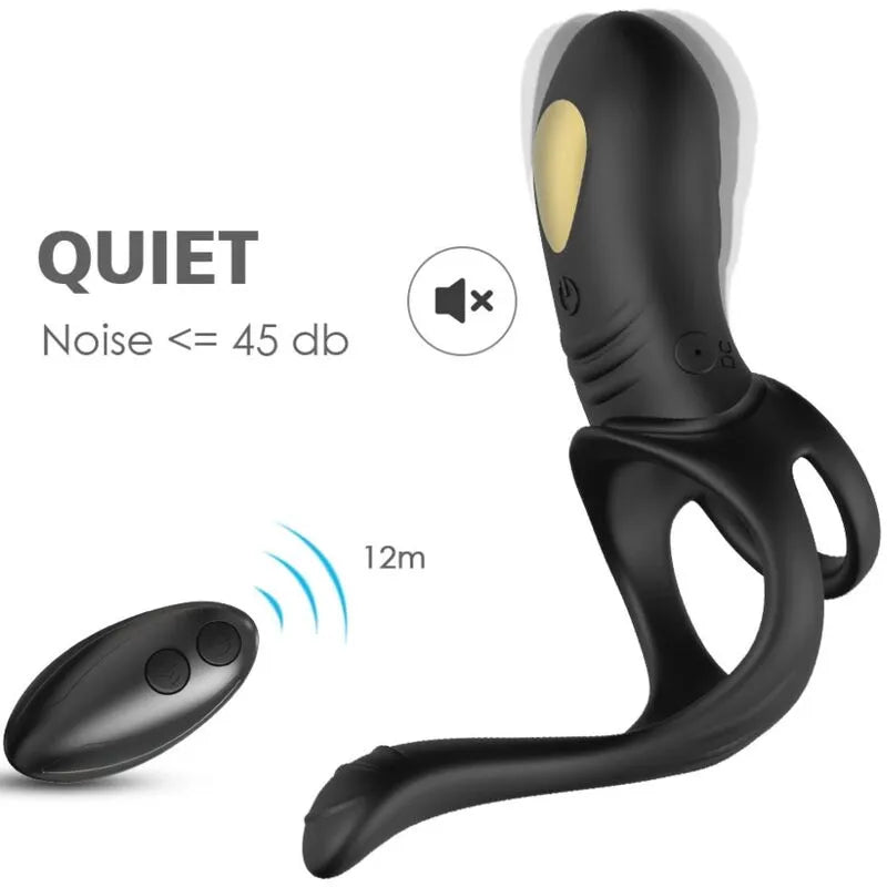 Cockring vibrant silicone médical rechargeable étanche ergonomique double anneau extensible neuf modes vibrations puissantes autonomie USB