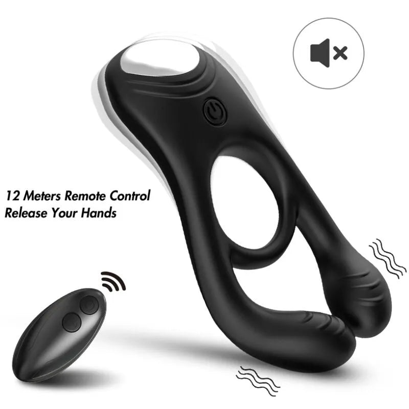 anneau pénien vibrant étanche silicone médical rechargeable silencieux puissant neuf modes vibration hypoallergénique compact ergonomique portable