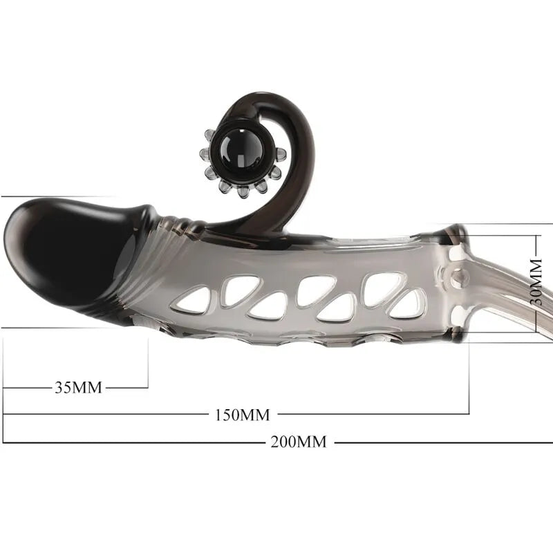 Anneau vibrant noir en TPE, forme ergonomique, stimulation périnée et testicules, maintien érection, piles LR41 incluses.