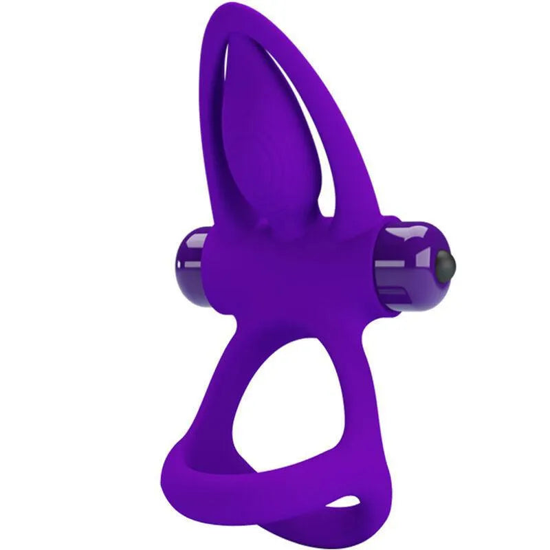 anneau pénien violet silicone extensible ergonomique stimulateurs clitoridien poils chatouillants nez dauphin vibrations silencieuses dix modes léger discret