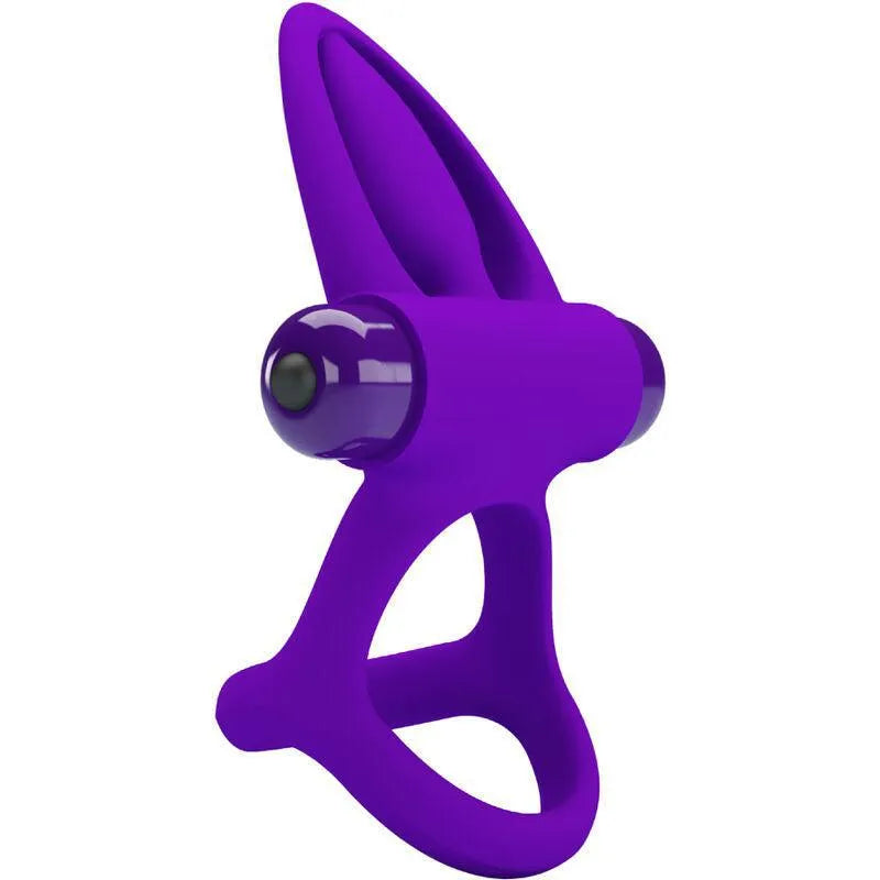 Anneau pénien violet en silicone avec stimulateur clitoridien, forme ergonomique, nez dauphin, 10 modes vibrations.