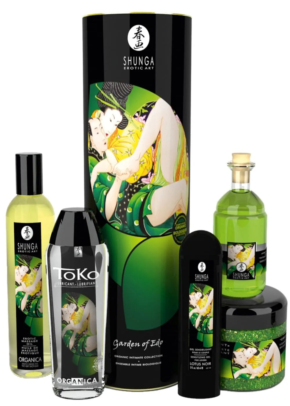 coffret cadeau bio bienetre couples détente complicité huile massage chauffante aphrodisiaque thé vert sels bain moussant mer morte cristaux