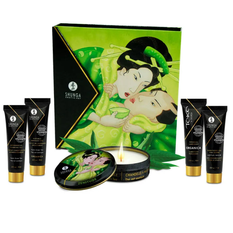 Coffret Cadeau Cosmétique Érotique Shunga Sensuel Japonais Luxueux Naturel Huile Massage Embrassable Aphrodisiaque Thermique Bougie Lubrifiant Longue Durée