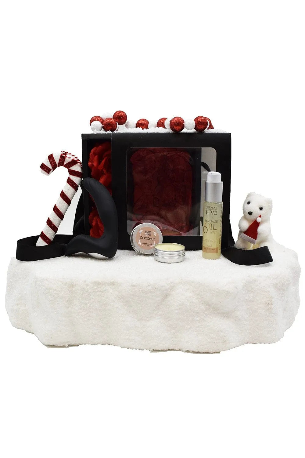 coffret coquin homme Noël édition limitée exclusif festif sensuel romantique huile coco naturelle bougie massage stimulateur prostate silicone