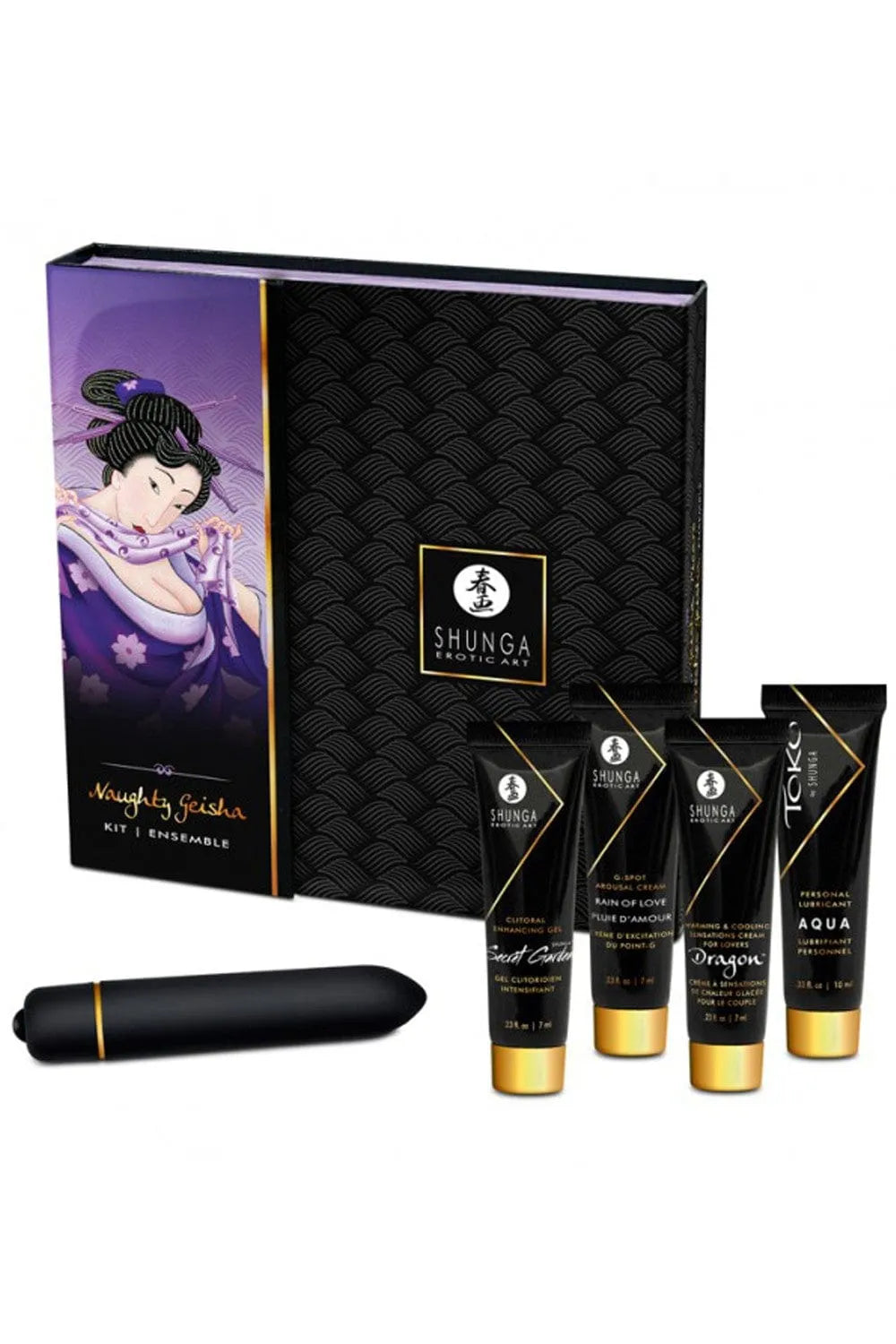 Coffret Sensuel Geisha Évasion Complicité Couple Intime Romantique Érotique Sensoriel Lubrifiant Gel Clitoridien Crème Intensifiante PointG Stimulateur Vibrant