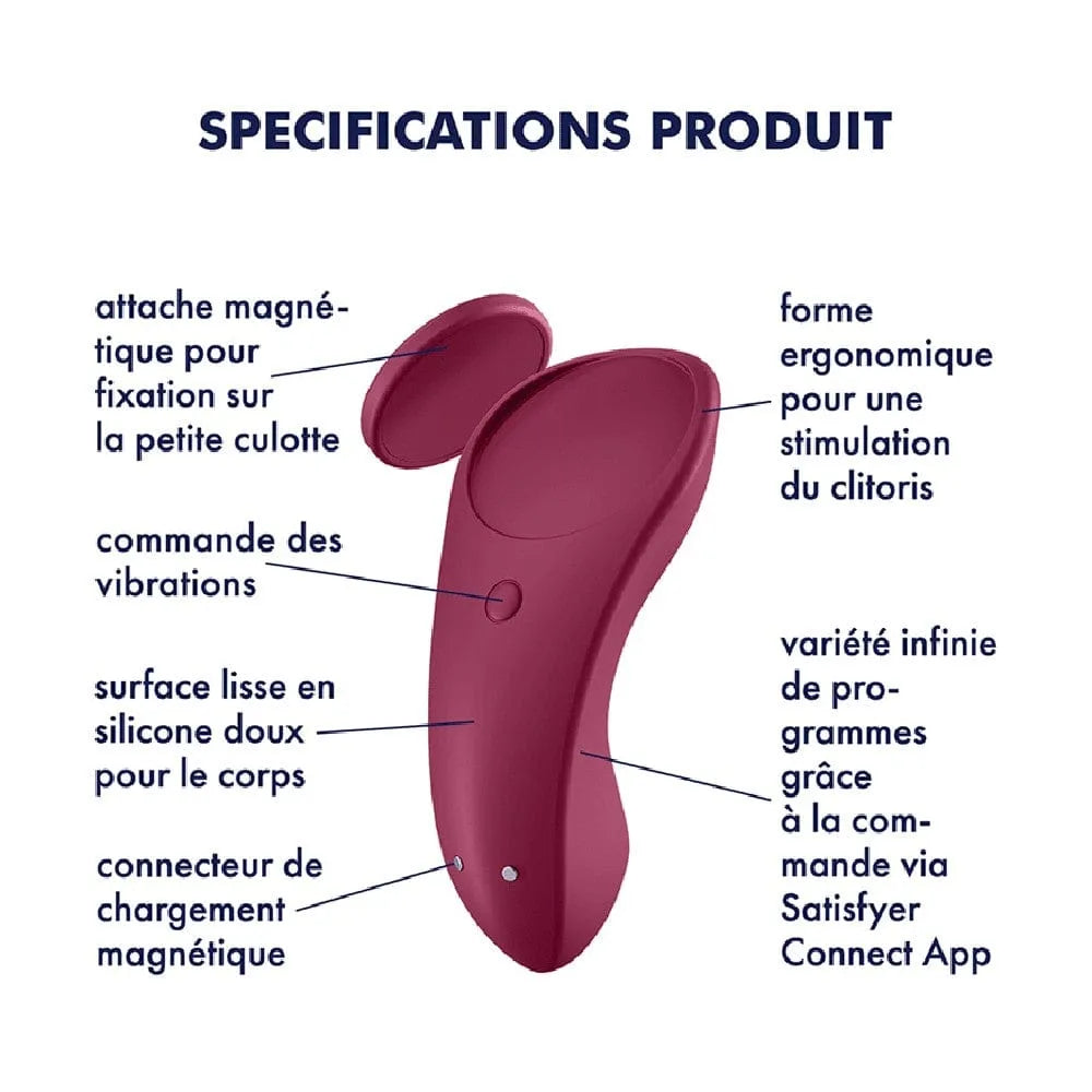 Coffret sextoys couple en silicone médical, vibromasseur rouge ergonomique, compatible Satisfyer App, étanche et rechargea...