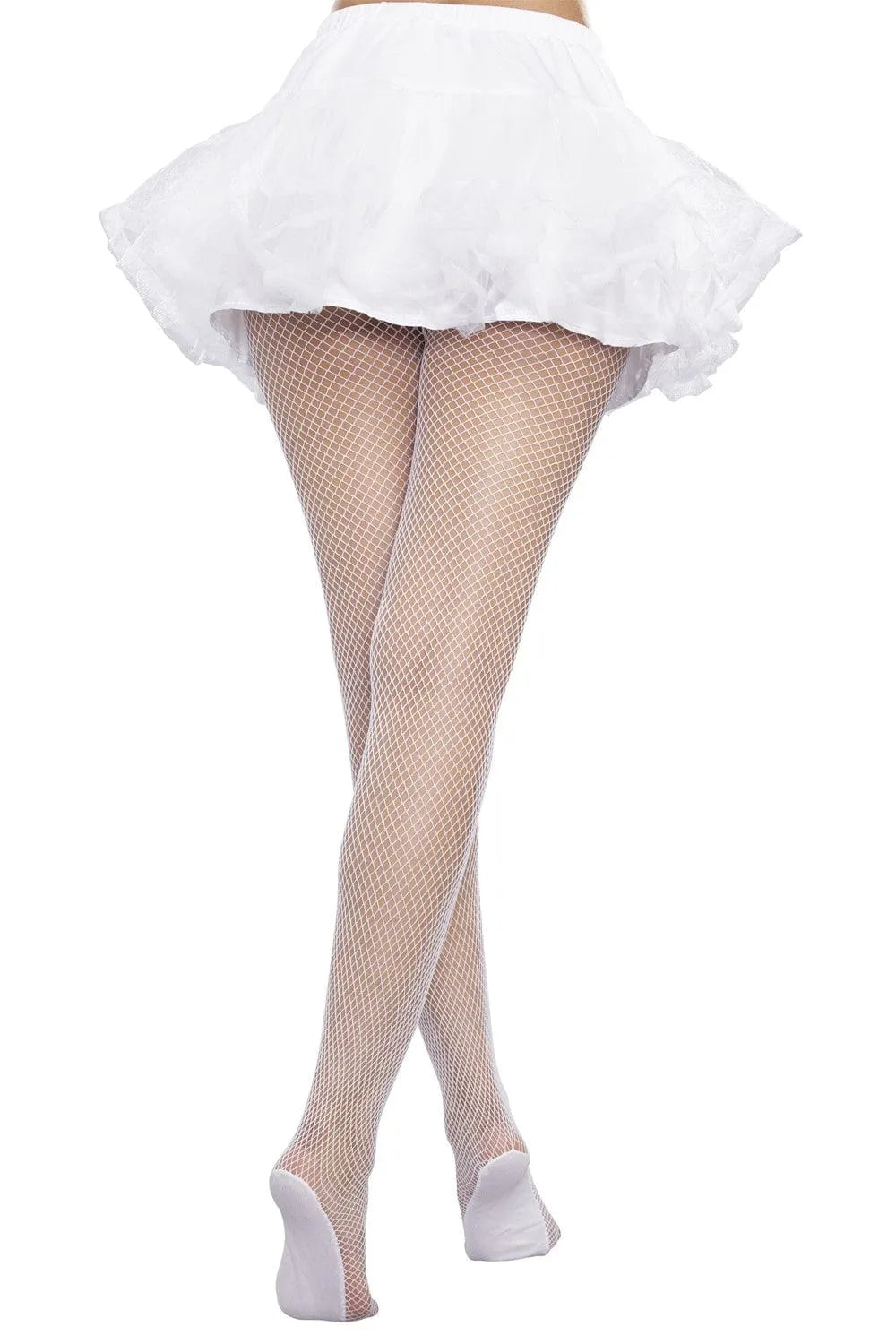 collant résille blanc grande taille confortable renforcé pieds maintien solide extensible nylon élasthanne résistant raffiné élégant féminin rondes sophistiqué