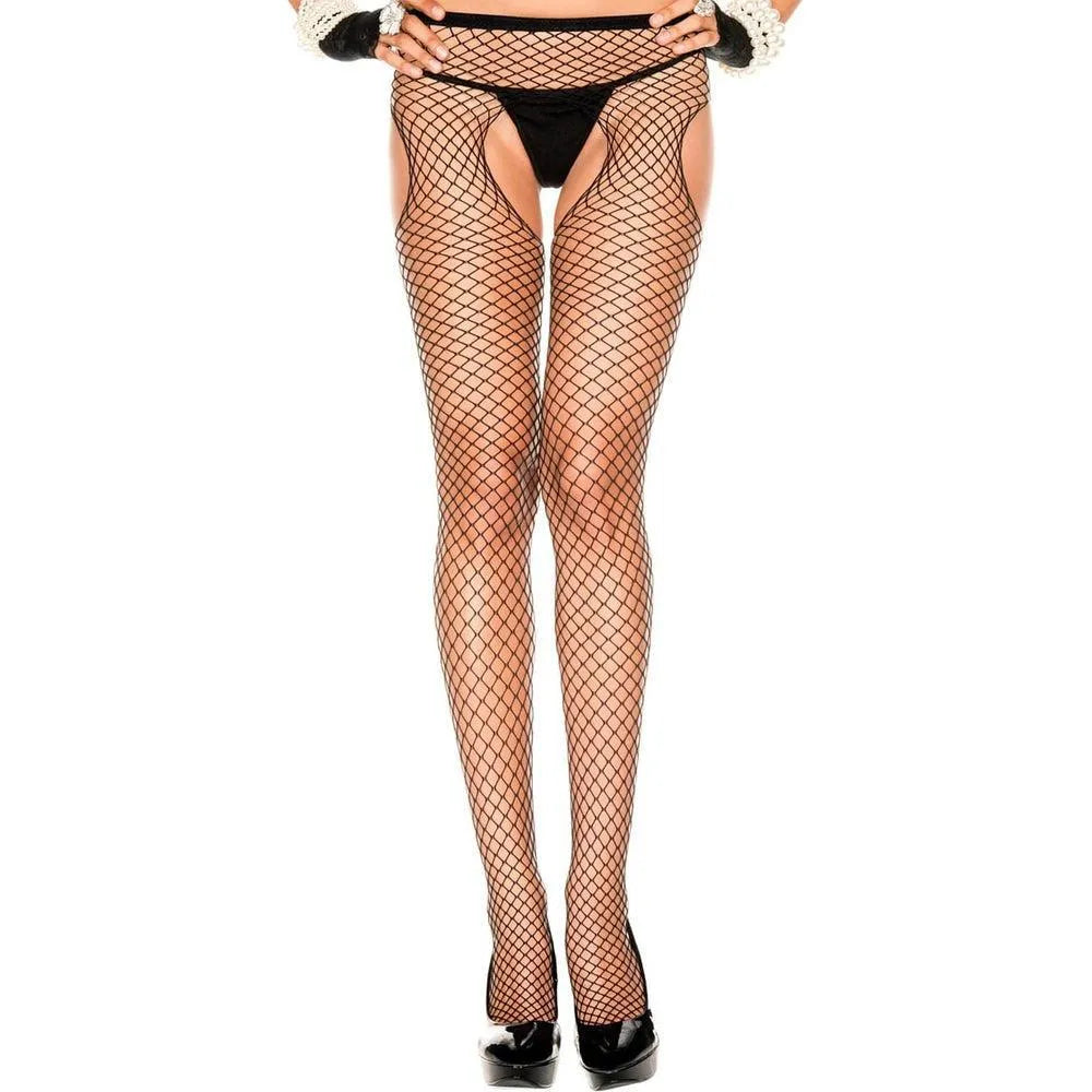 collant résille noir échancré sexy taille unique extensible nylon élasthanne confortable moulant transparent sensuel séduisant moderne élégant résistant léger
