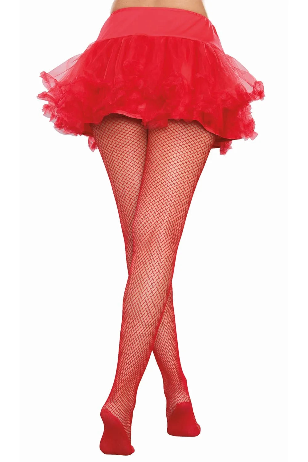 Collant résille rouge élégant confortable renforcé pieds durable nylon élasthanne maillage transparent extensible maintien sensuel soirée