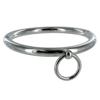 Collier bondage métal chromé verrouillable clé Allen incluse acier haute qualité finition brillante joint torique polyvalent tailles multiples