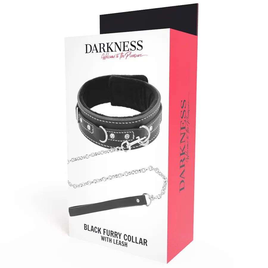 Collier posture BDSM cuir noir rembourré avec boucle verrouillage, anneau attache, chaîne maillons et laisse élégante.