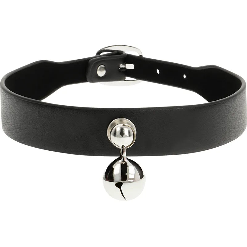 Collier chic en cuir vegan noir, ajustable avec trois boutons-pression, longueur 43cm, hauteur 2cm, élégant et hypoallergé...