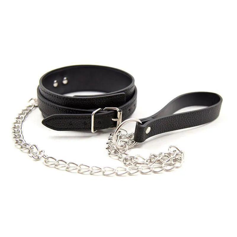 Collier laisse simili cuir noir motif serpent, chaîne métallique robuste, élégant et séduisant, réglable et confortable.