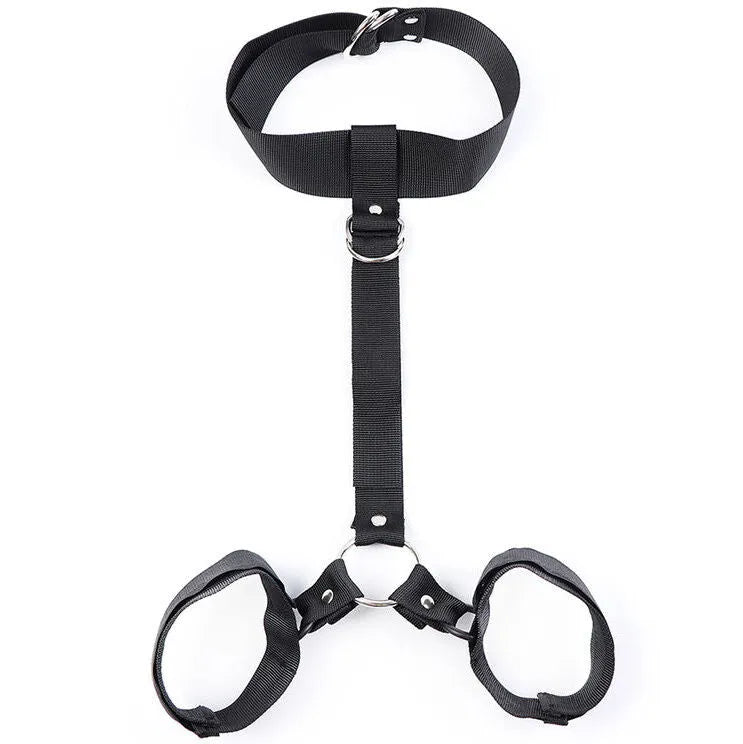 collier menottes ajustables nylon polyamide résistant confortable réglable velcro attaches anneau robuste jonction longue sangle sécurisée marque OHMAMA