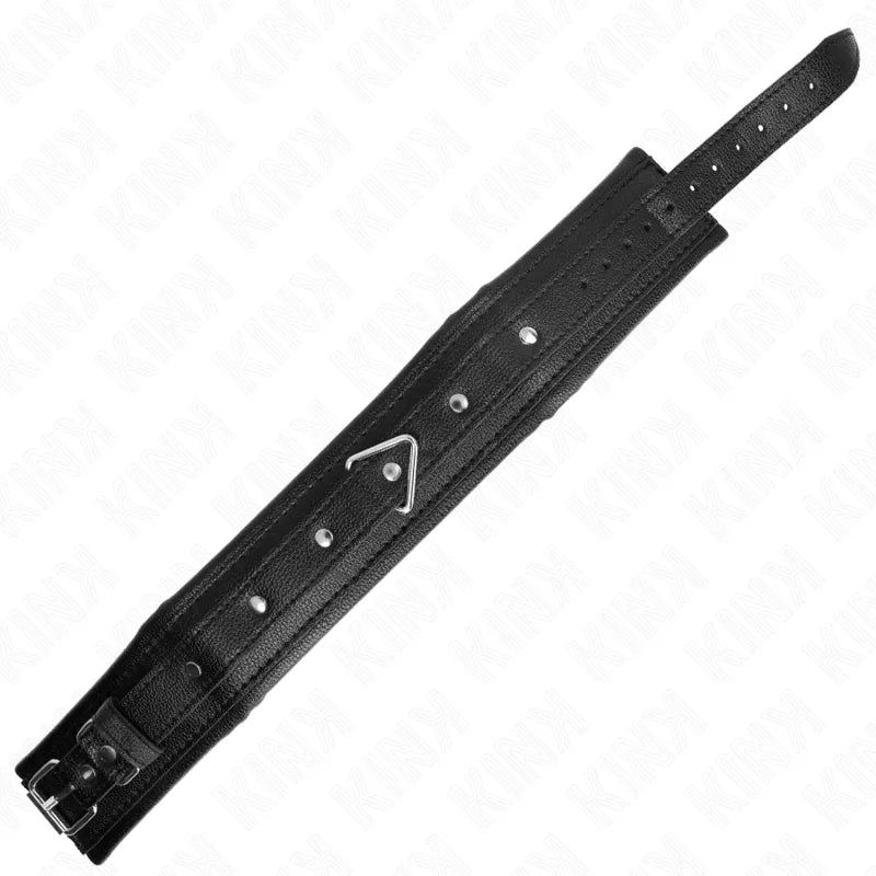 Collier BDSM noir en cuir végétalien, design minimaliste, boucle réglable, finition hypoallergénique, style élégant.