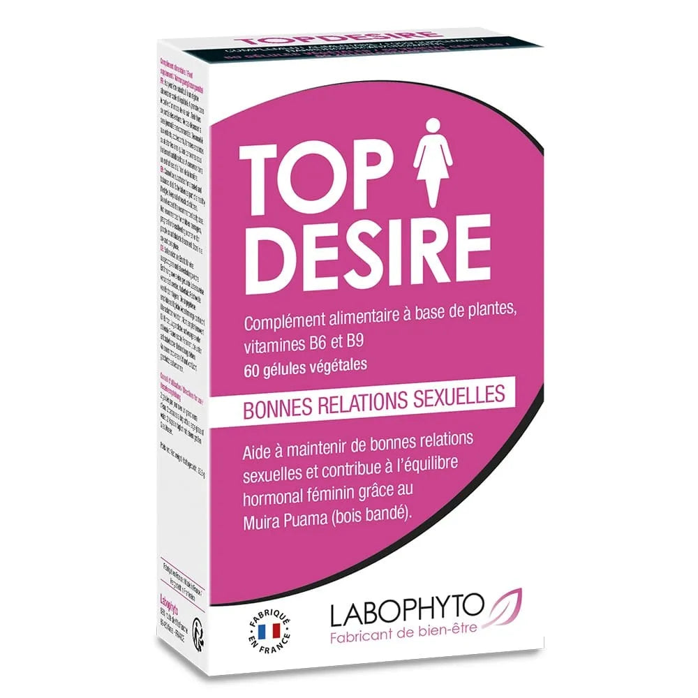 Complément alimentaire libido féminine ménopause naturel formule végétale gélules soixante fabriqué France maca muira puama rhodiola ginseng vitamines B6 B9