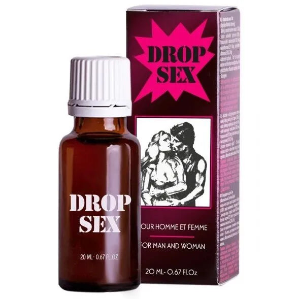 Flacon brun 20ml DROP SEX, complément libido naturelle, extrait de sarriette, intensification sensations sexuelles.