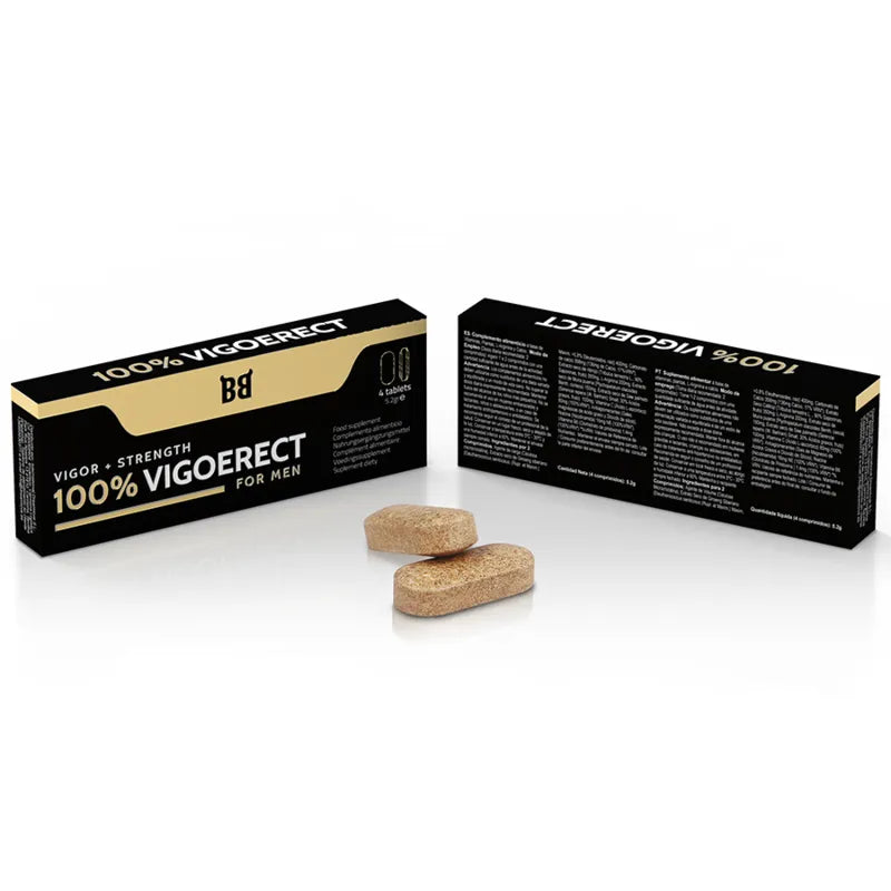 Boîte noire Vigoerect pour hommes, complément naturel, améliore érection et libido, ingrédients épimedium, maca, ginseng.