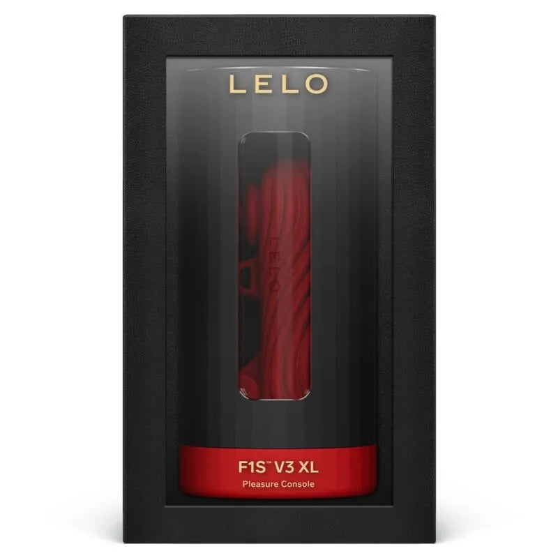 Console Plaisir Luxe Connectée rouge en silicone, design ergonomique, dans un emballage noir élégant, taille XL.