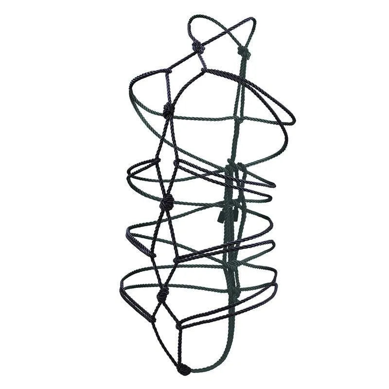 Corde BDSM noire 10m en coton-polyester, texture douce, idéale pour ligatures esthétiques et sécurisées.