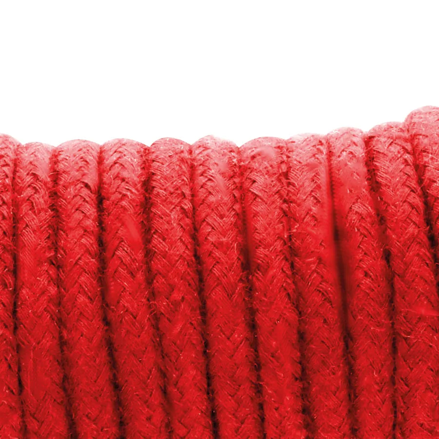 Corde bondage coton noir japonais, cinq mètres, texture douce et résistante, idéale pour shibari et jeux de domination.