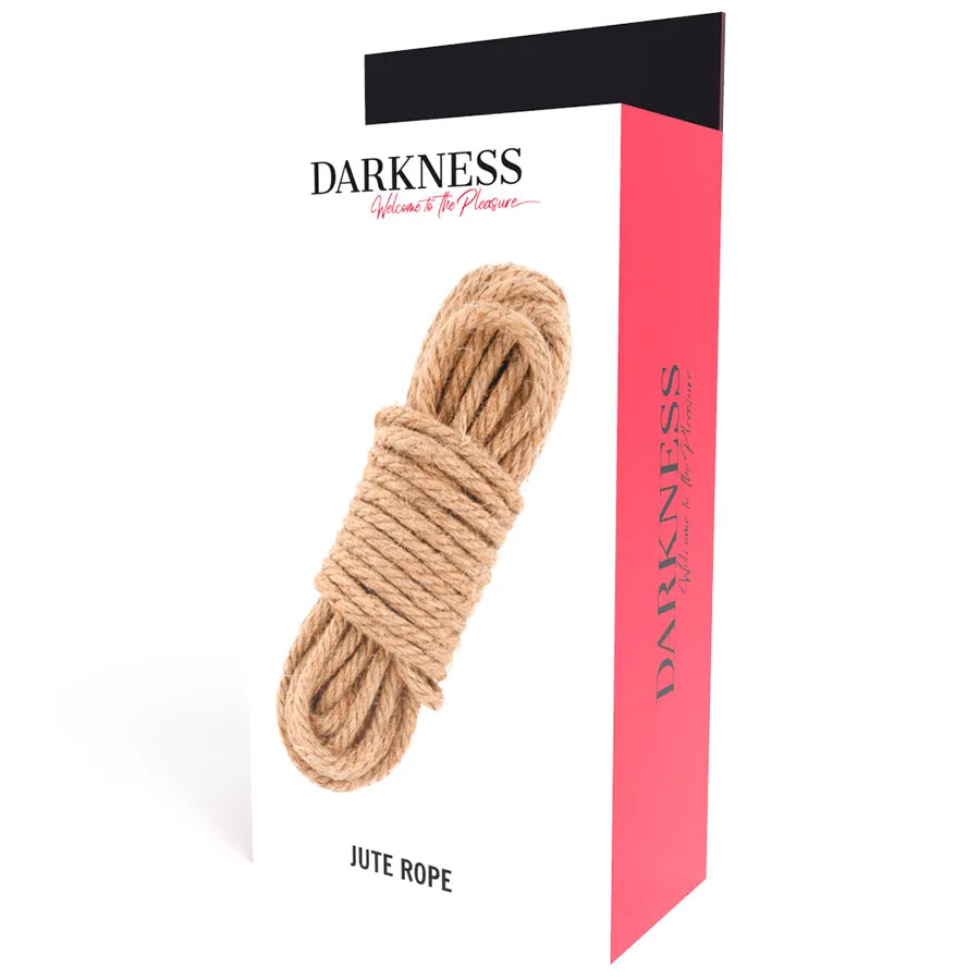 Corde de bondage jute naturelle 5m, tressée, douce, robuste, pour jeux BDSM, novice ou expert, emballage élégant.