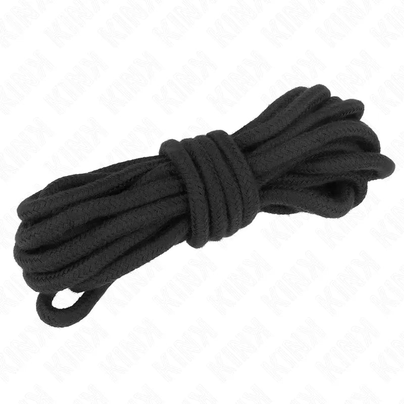 Cordes bondage noires en coton chanvre, souples et robustes, pour Shibari et Kinbaku, adaptées débutants et experts.