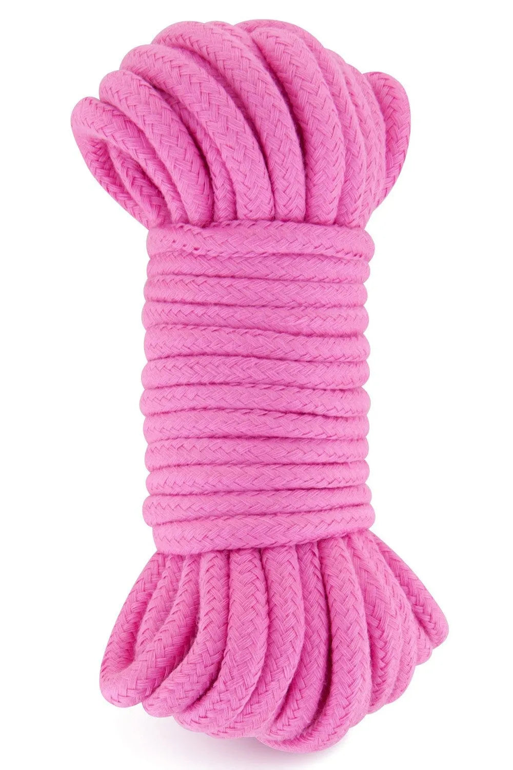 Corde shibari rose en coton doux, 10 mètres, tressée, résistante, idéale pour bondage érotique et technique japonaise.