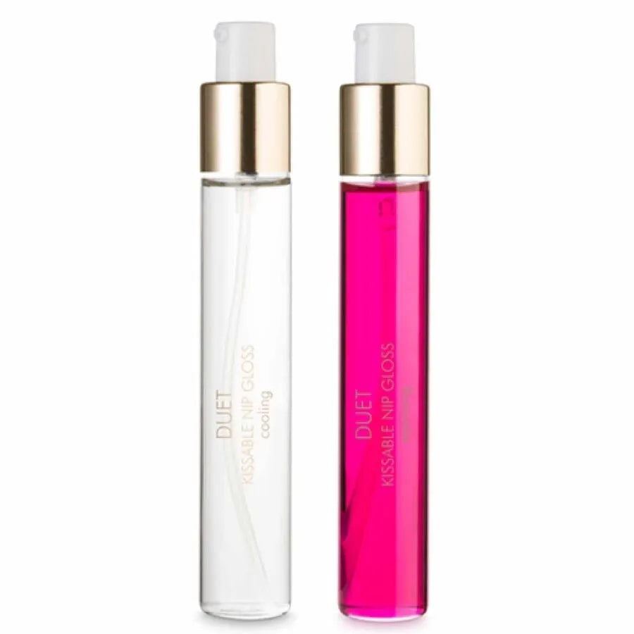 Flacon cosmétique érotique Bijoux Indiscrets, design élégant, couleur rose et transparent, 13 ml, stimulant sensoriel.