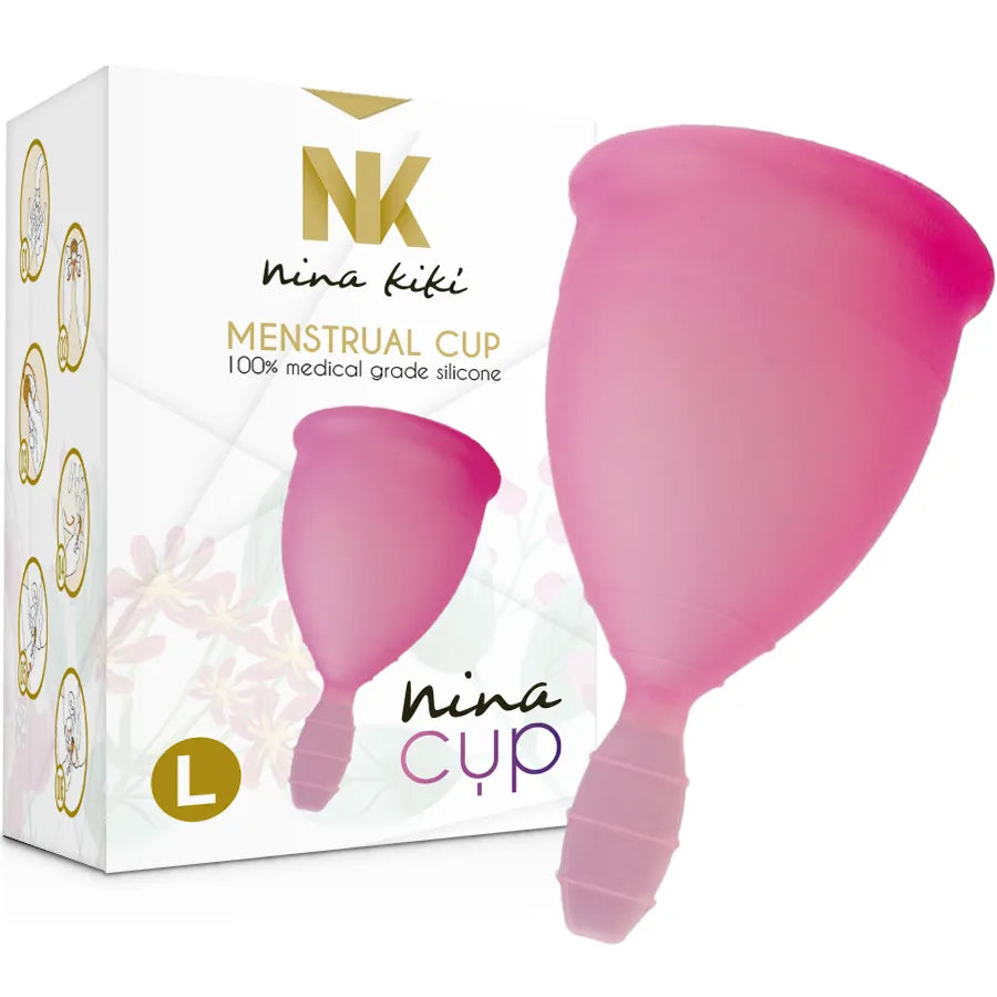 Coupe menstruelle rose en silicone médical taille L, capacité 30 ml, avec boîte, écologique et réutilisable.