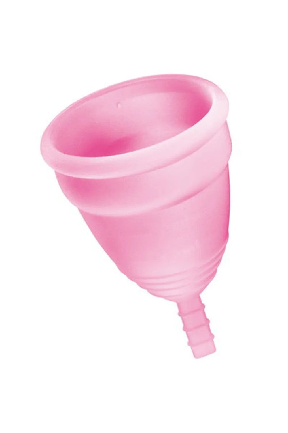 Coupe menstruelle rose en silicone taille S, souple et réutilisable, pour flux léger à moyen, avec tige pour extraction fa...